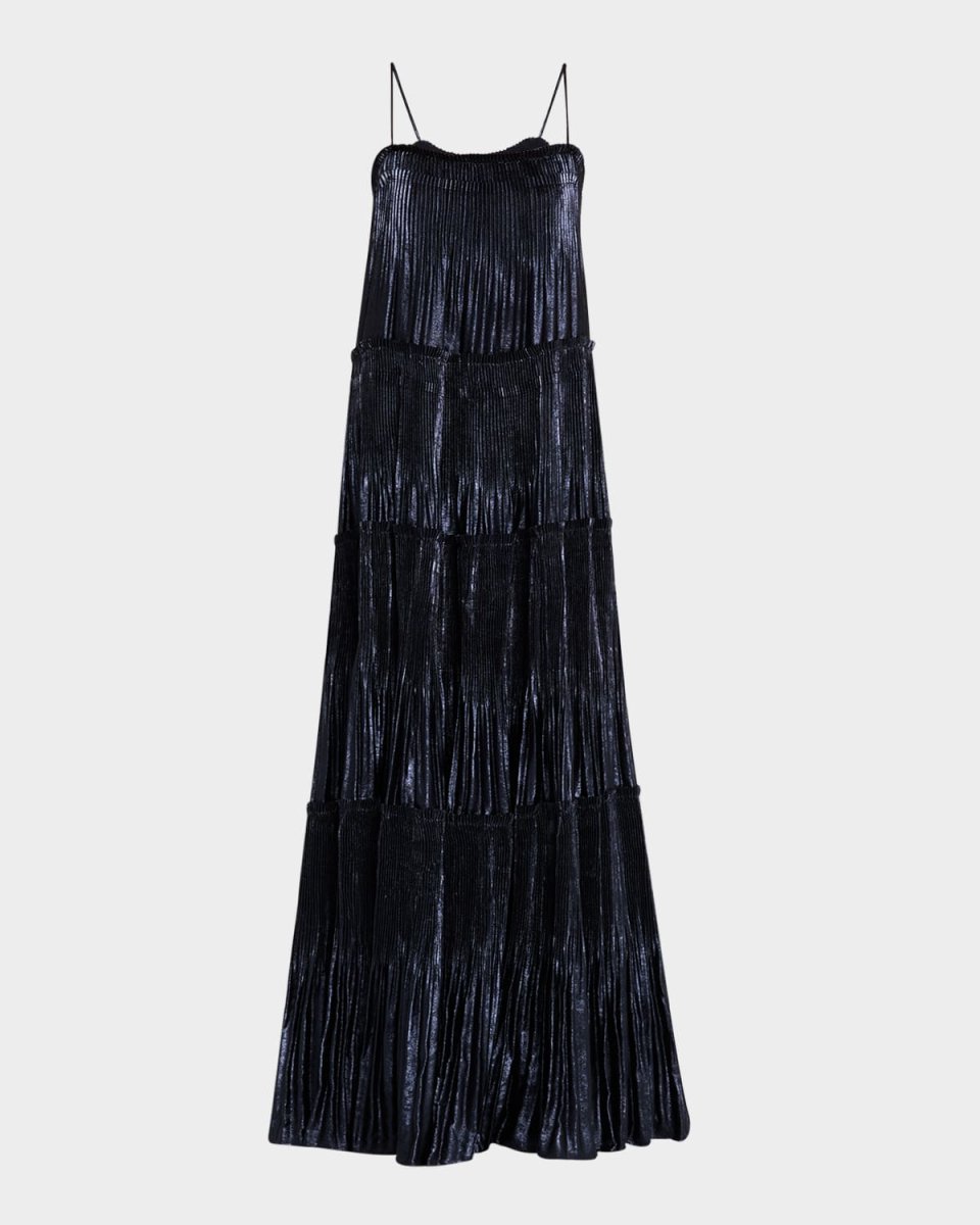 Shandon Tiered Metallic Maxi Dress